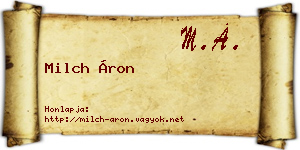 Milch Áron névjegykártya